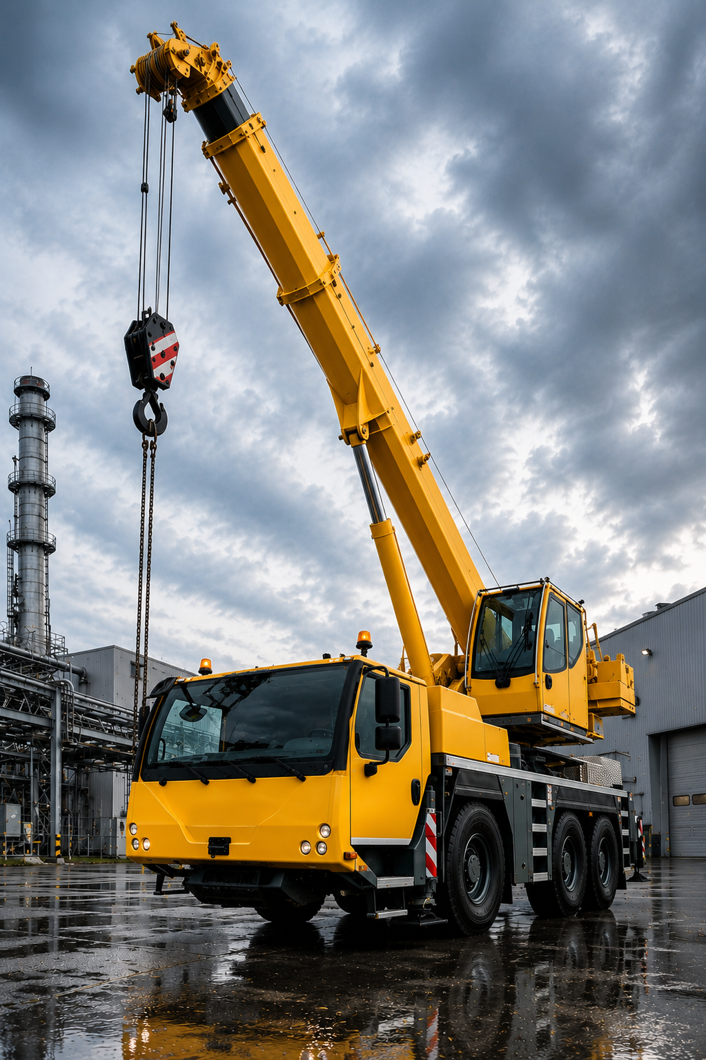 Professional crane lifting equipment working on a construction project