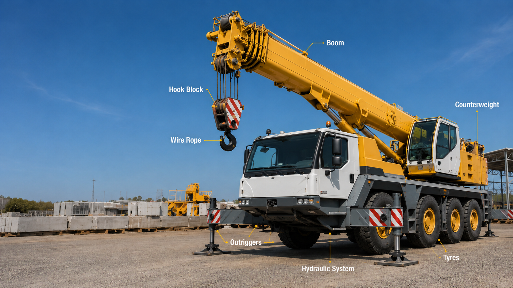 Mobile crane parts used for safe and efficient lifting operations