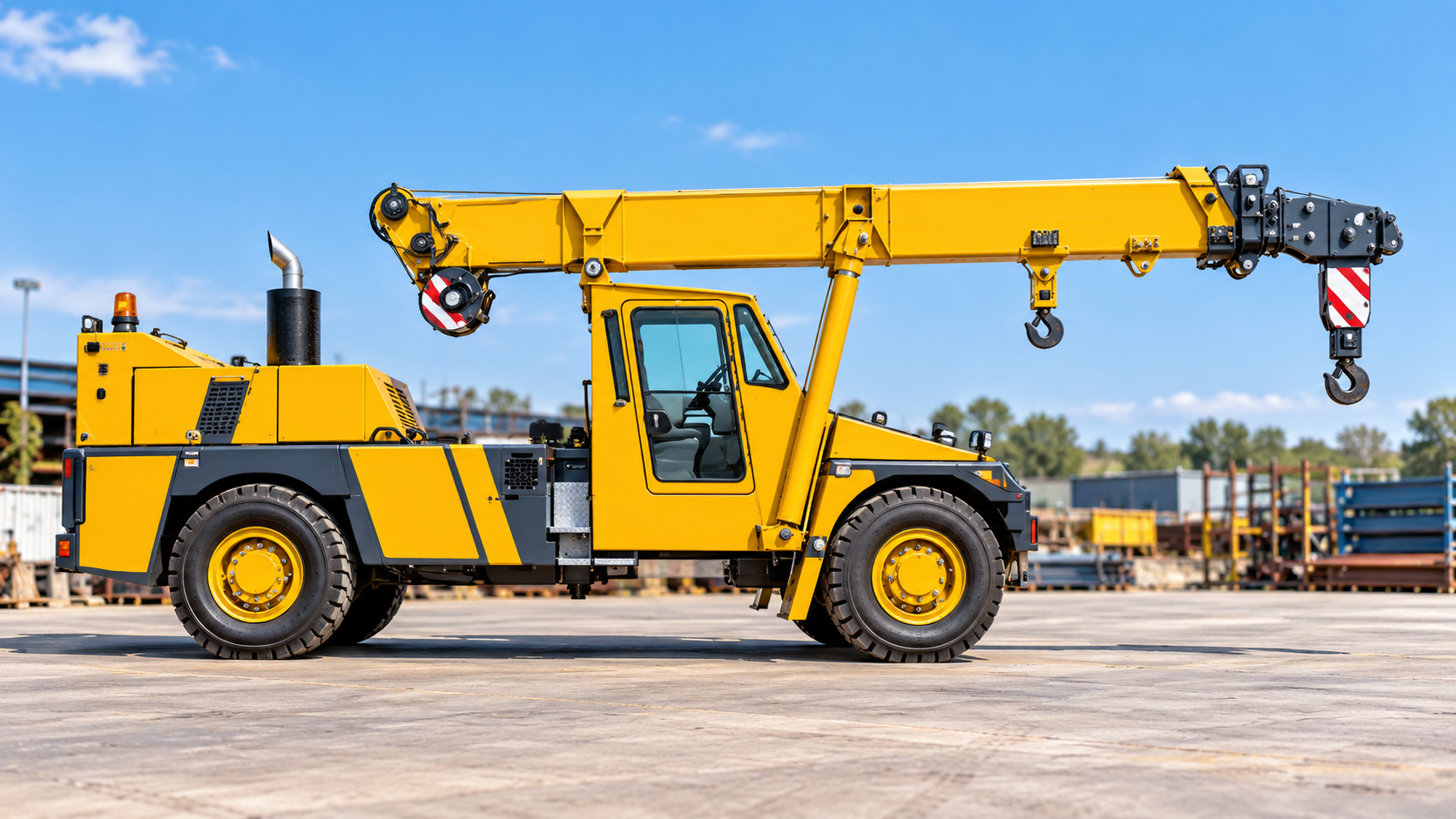 20T Franna crane positioned for machinery relocation in Melbourne