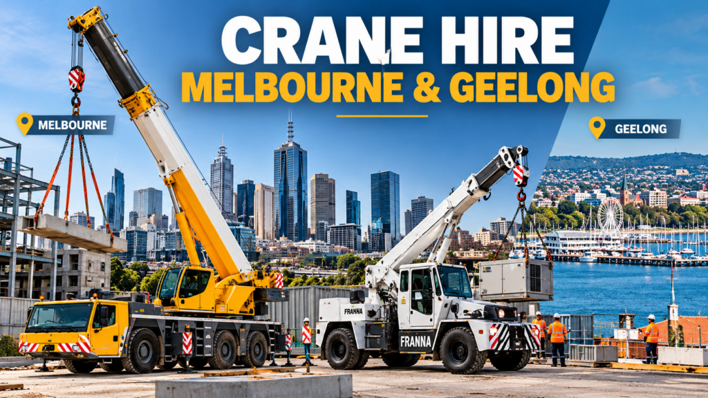 Mobile crane hire for construction lifting in Melbourne and Geelong, Victoria