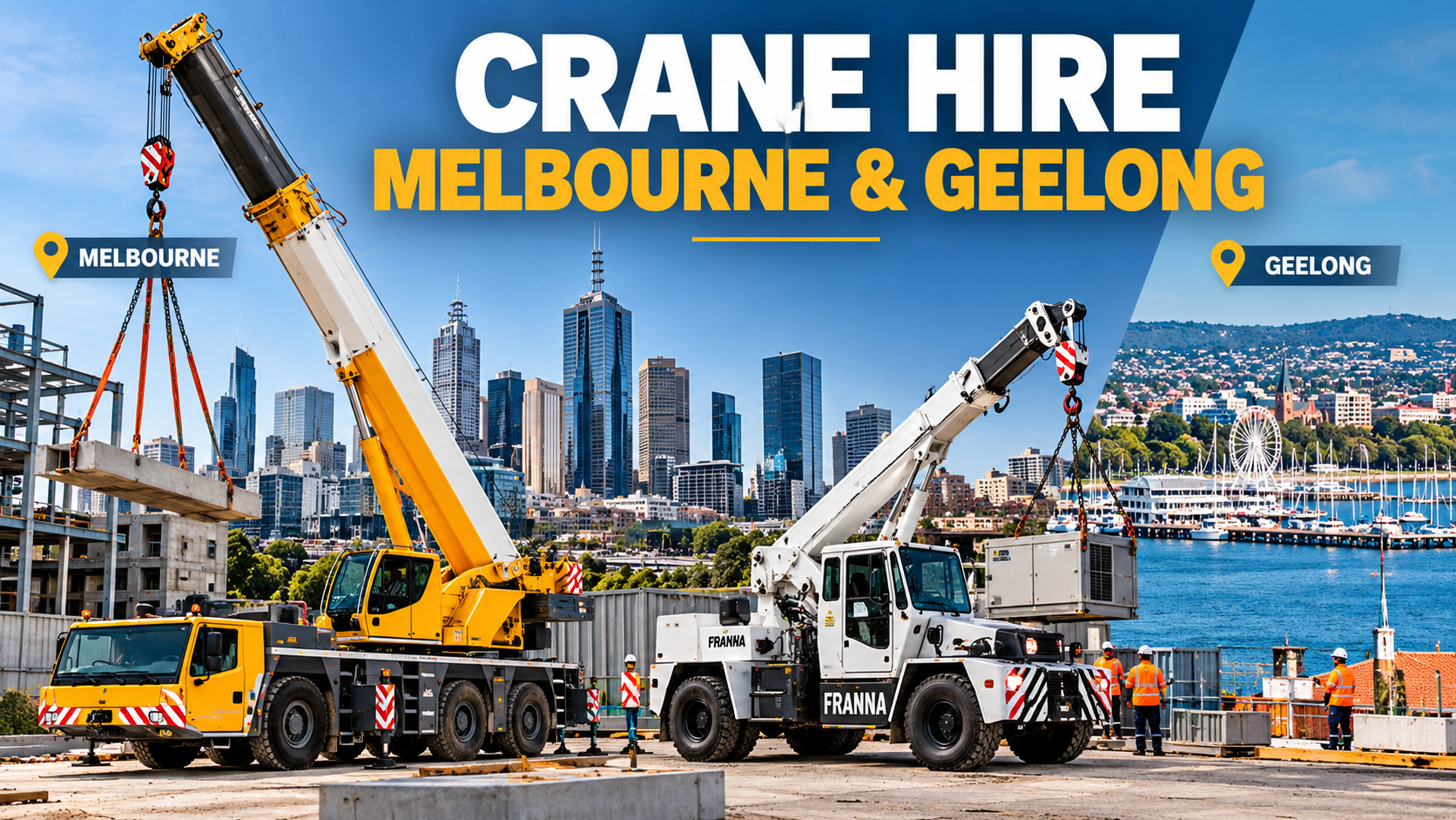 Mobile crane hire for construction lifting in Melbourne and Geelong, Victoria